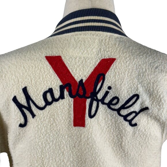 Vintage 1960s Champion Knitwear Mansfield YMCA Varsity Jacket XS White & Navy - Picture 4 of 15